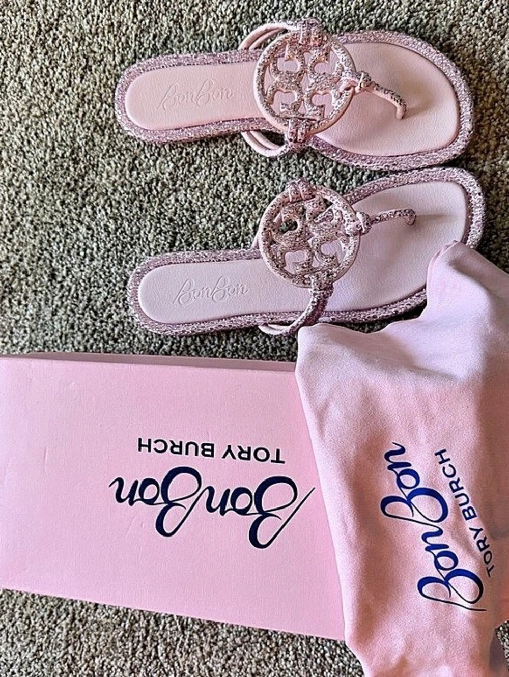 Tory Burch x Bon Bon Knotted Crystal Sandal Miller Crystal Sandals Pink US